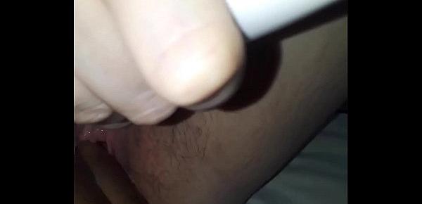  Female orgasm. Creamy cum all over hubby hand